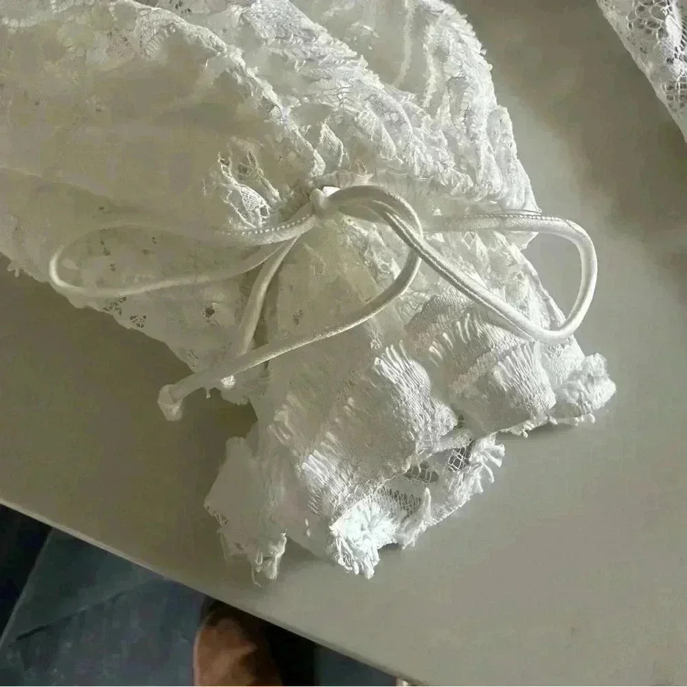 For Love and Lemons Long Sleeve Mimi Dress White Size XL- B02 - Picture 4 of 13